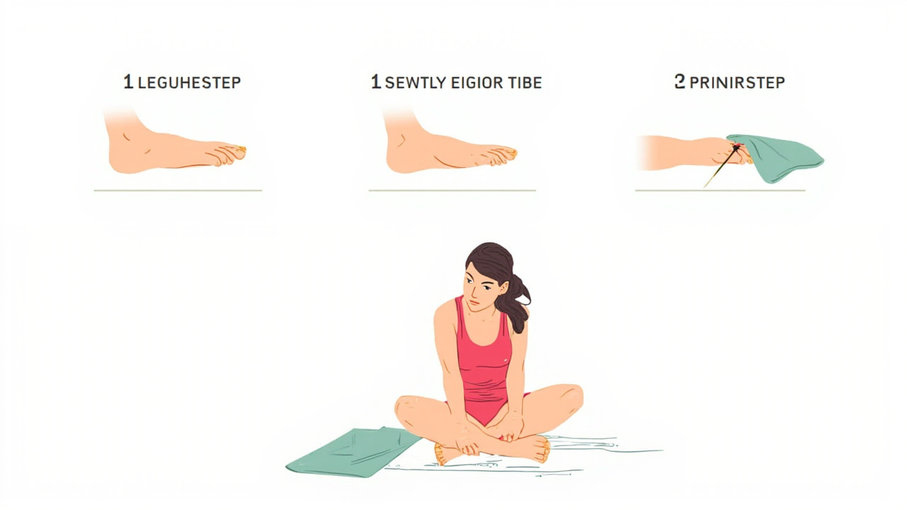 Demonstration of toe extension stretch using bedsheet