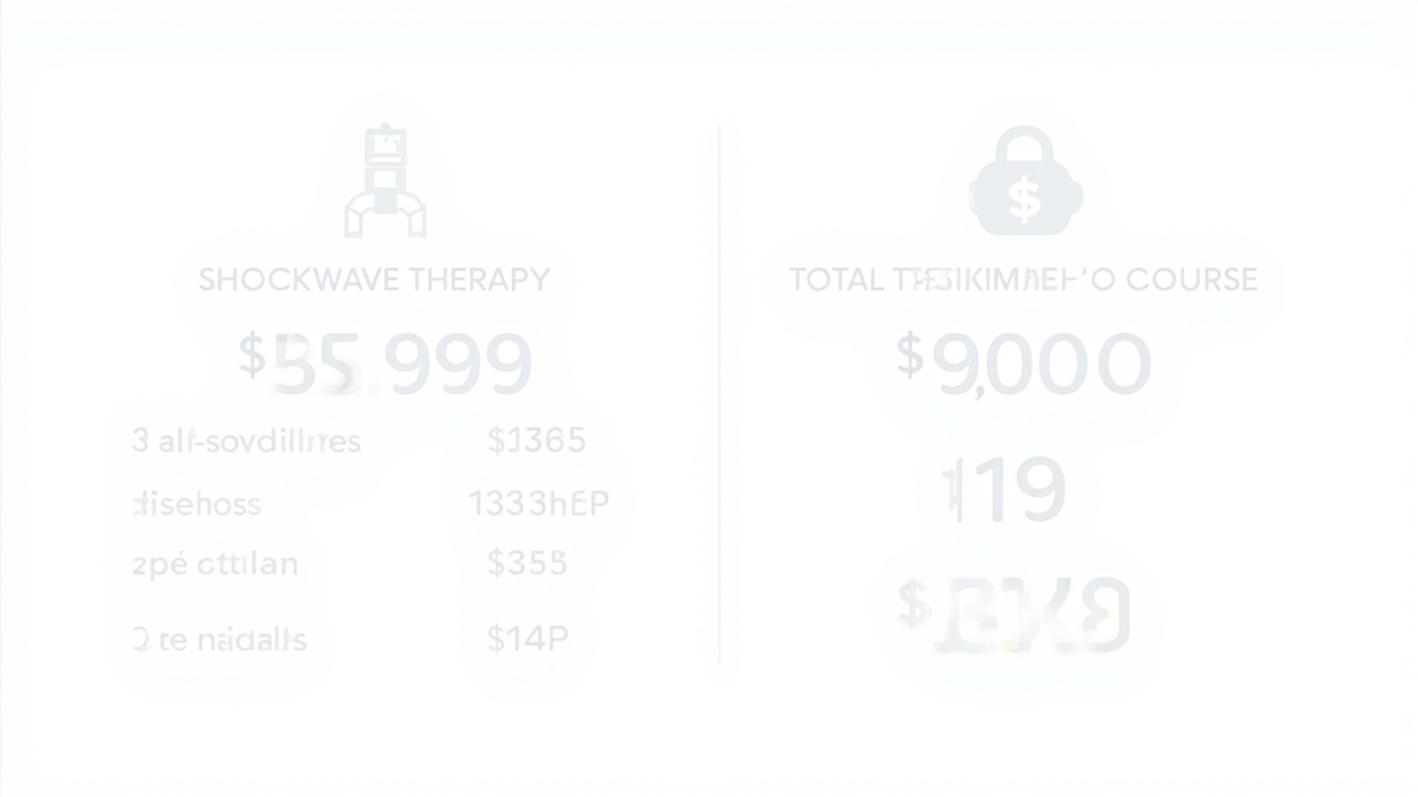 Cost breakdown showing typical shockwave therapy pricing per session and total treatment course
