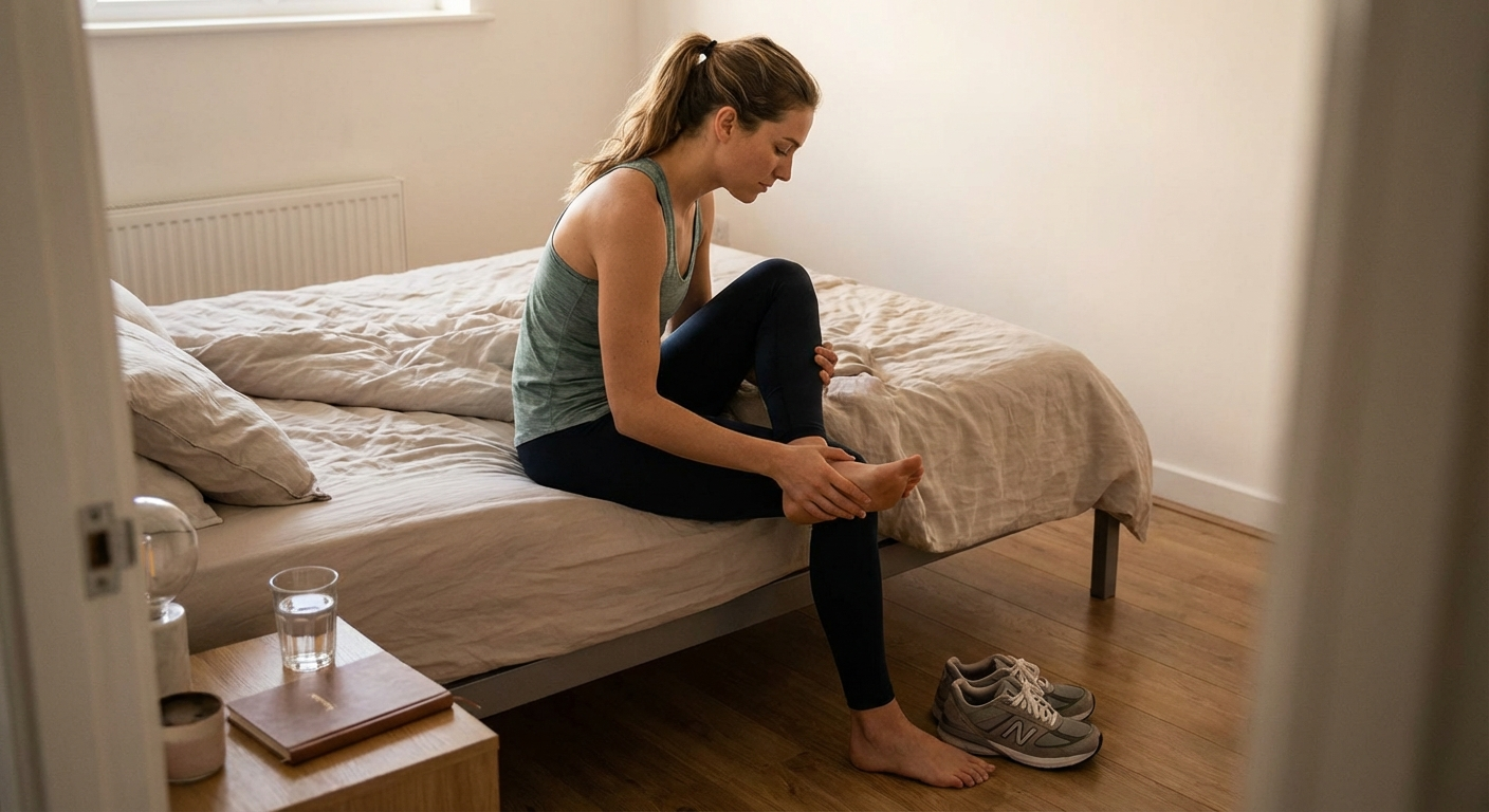 Healthcare worker standing in a professional environment wearing supportive clogs on a hard floor surface